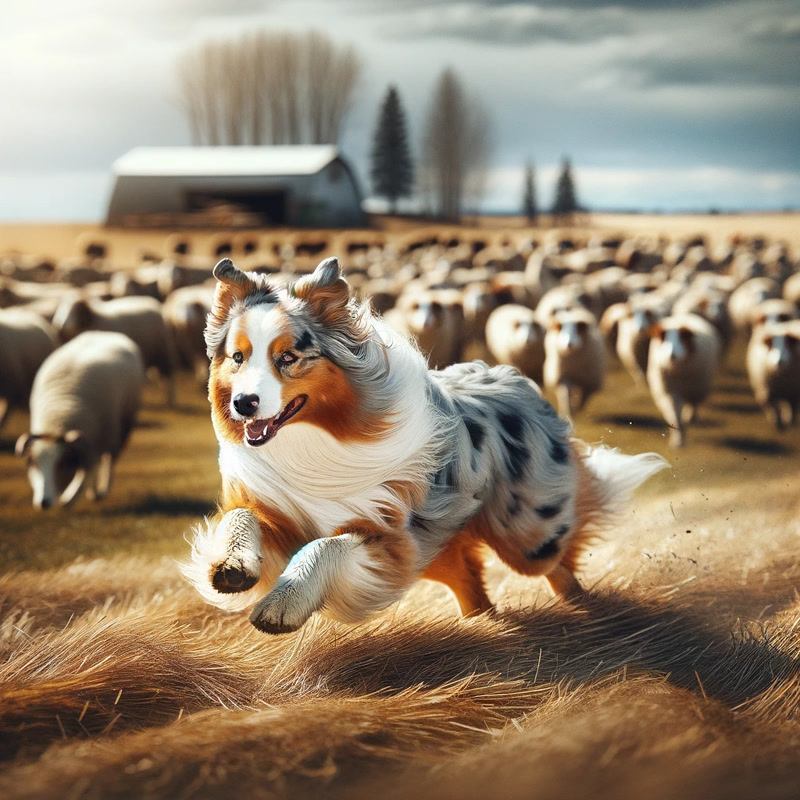 Australian Shepherd on the Move