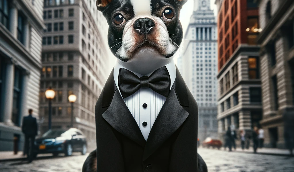 Boston Terrier in a Tuxedo