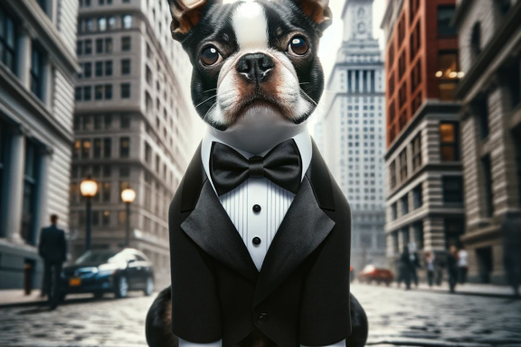 Boston Terrier in a Tuxedo