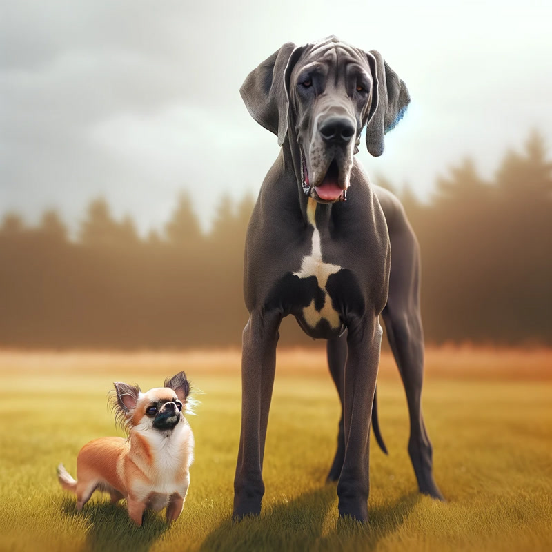 Chihuahua and Great Dane Side by Side 2