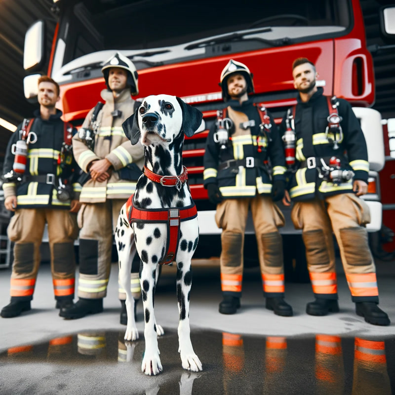 Dalmatian with Firefighters