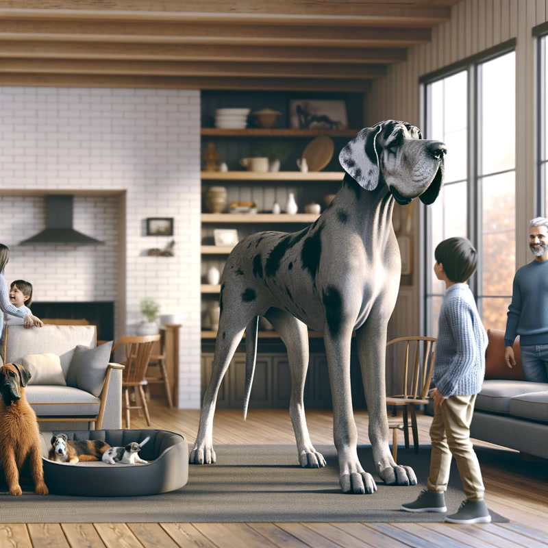 Great Dane in a Spacious Home Setting