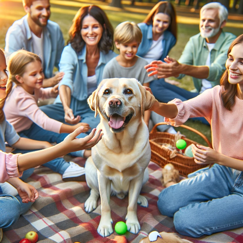 Labrador Retriever with Family