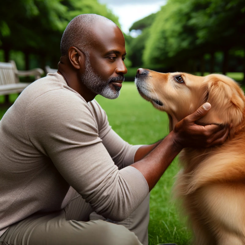 The Loving Gaze Between Owner and Dog