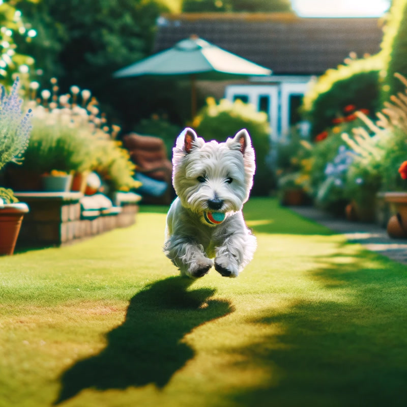West Highland Terrier in Active Play