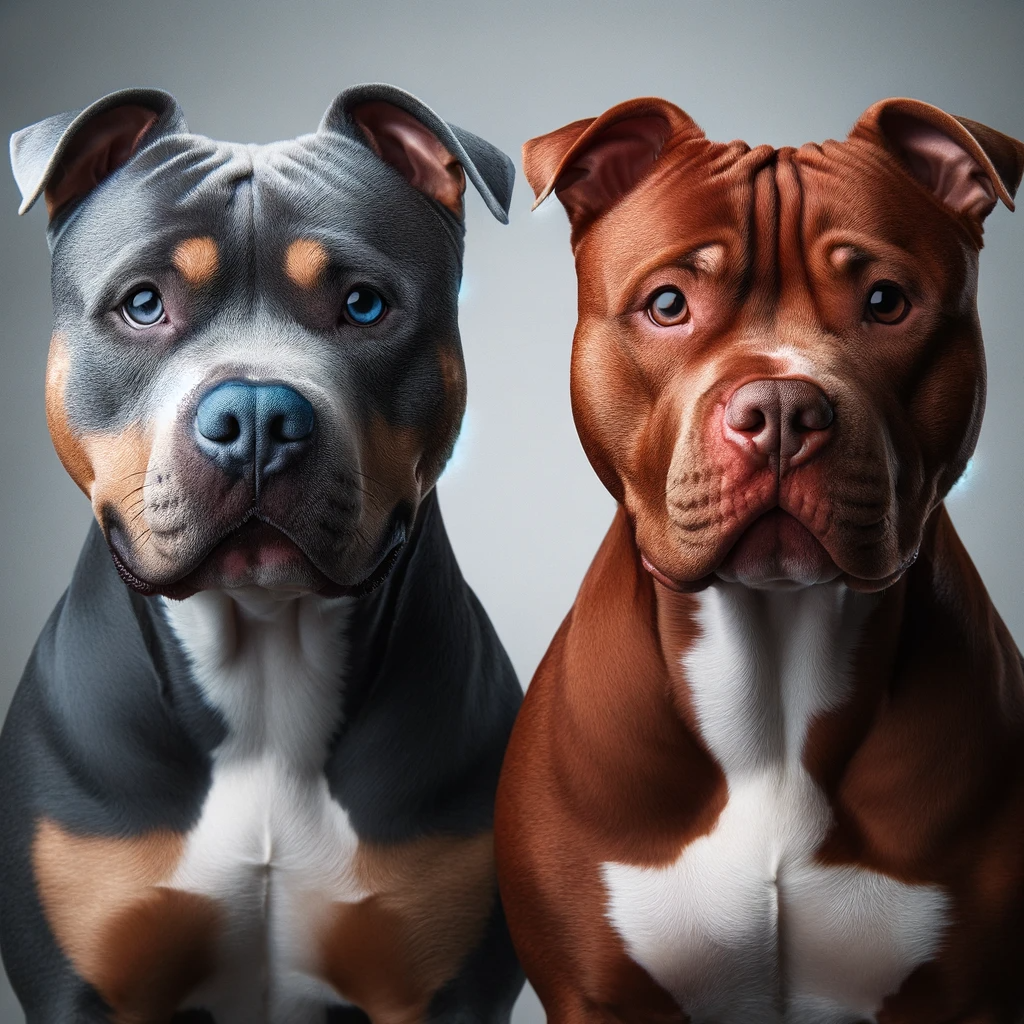 Blue Nose and Red Nose Pitbulls Together