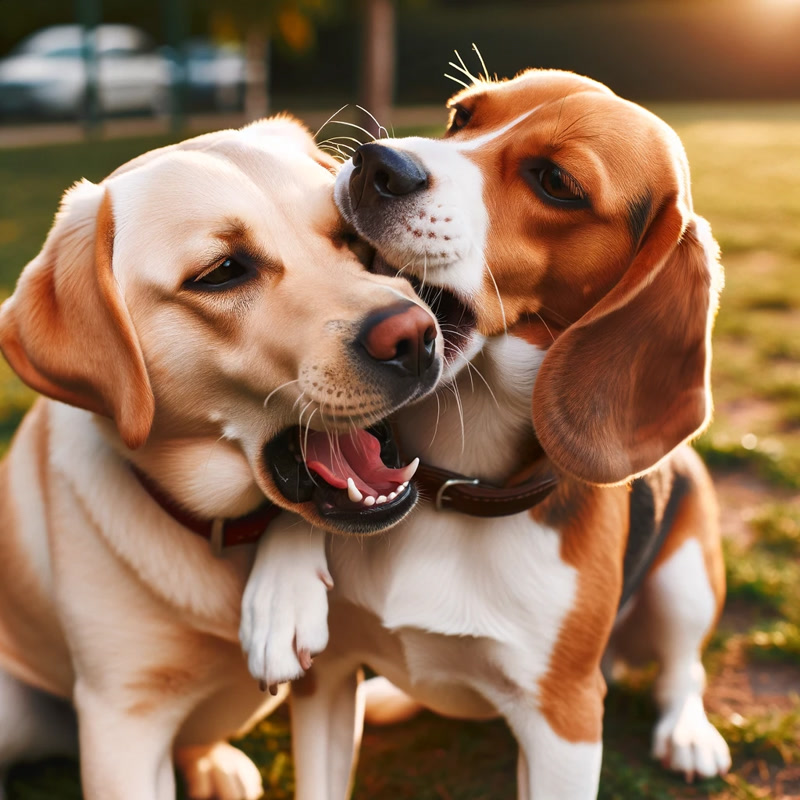 Dogs Showing Playful Biting