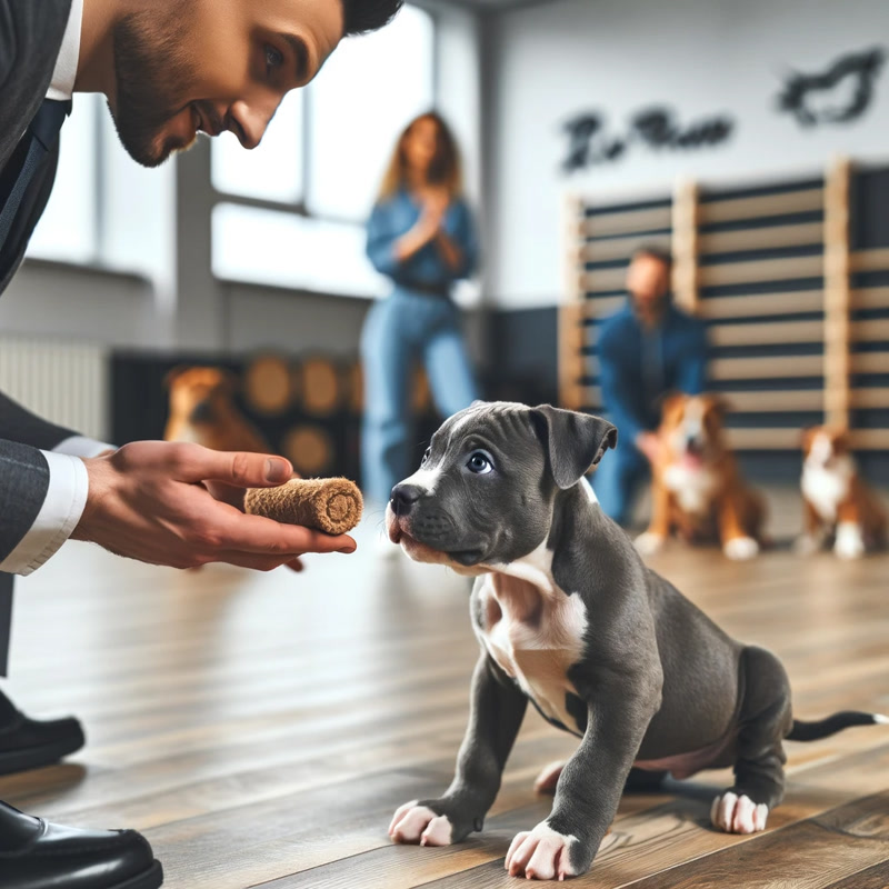 Pitbull Puppy Learning Advanced Commands
