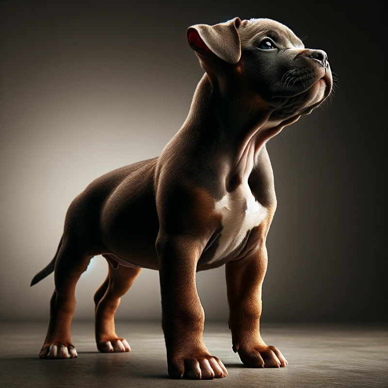 Pitbull Puppy with Rigid Posture
