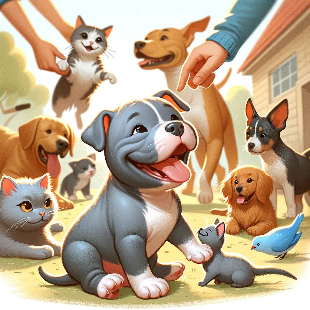 Pitbull Socializing with Other Animals