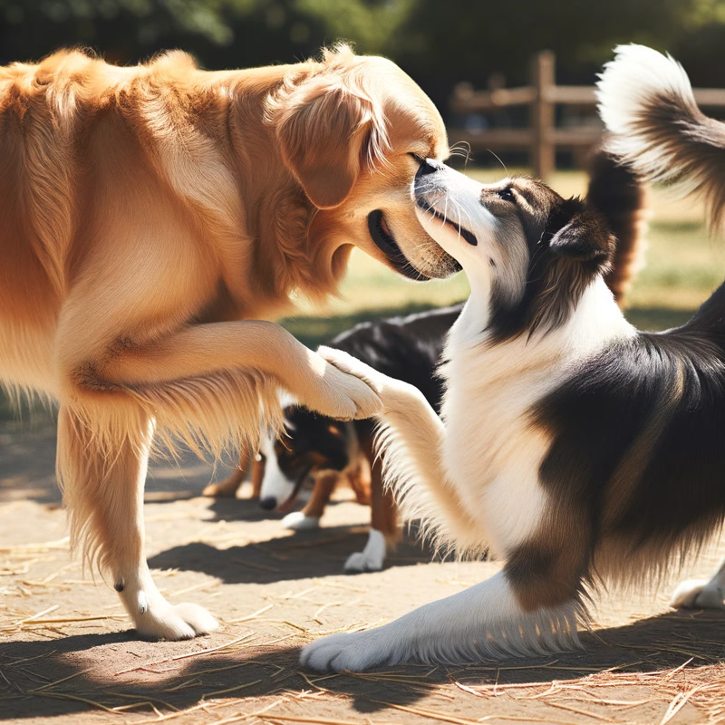 Playful Dogs at a Park