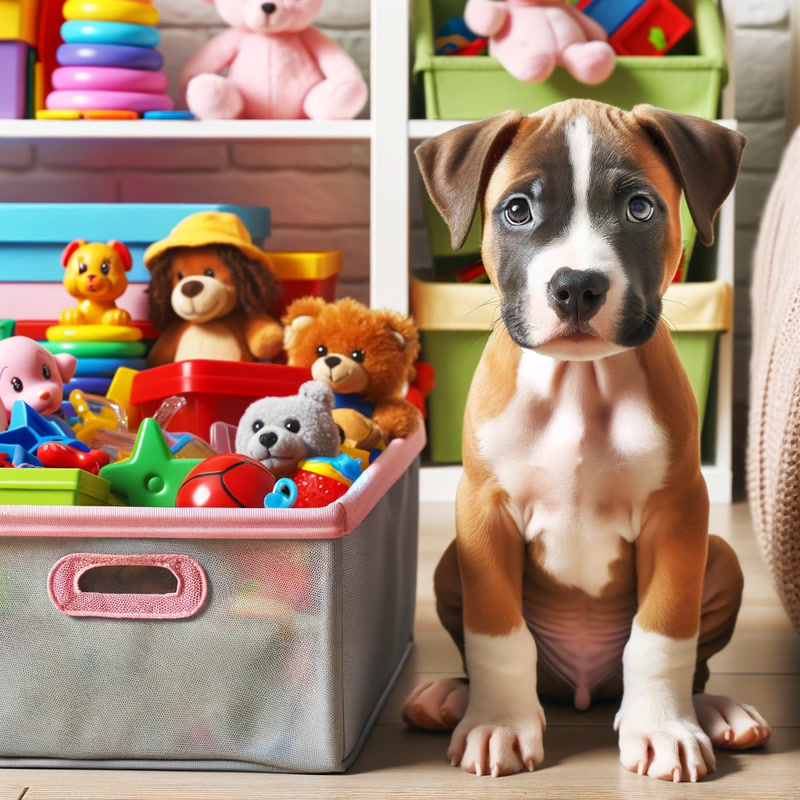 Safe Toy Storage in a Household with Pitbull Puppies