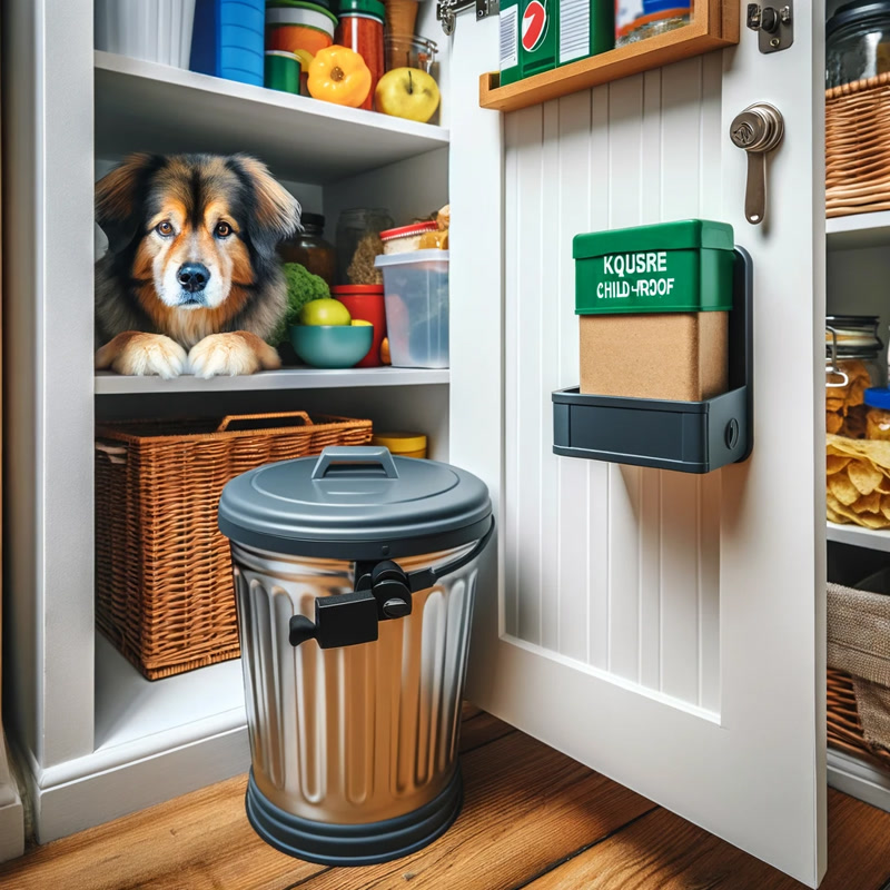 Secure Trash Bin in a Pantry