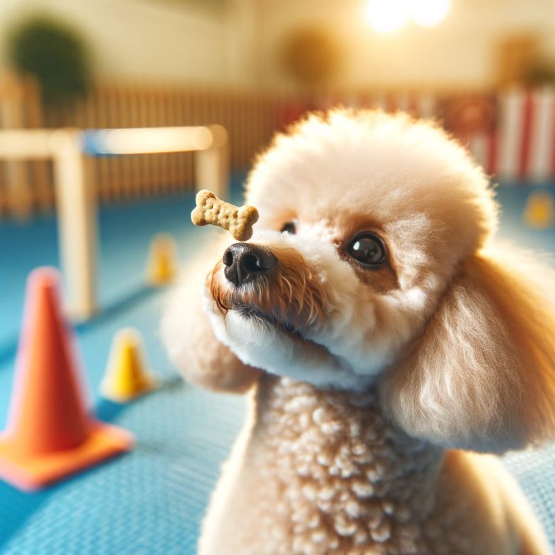 Toy or Miniature Poodle demonstrating intelligence and agility