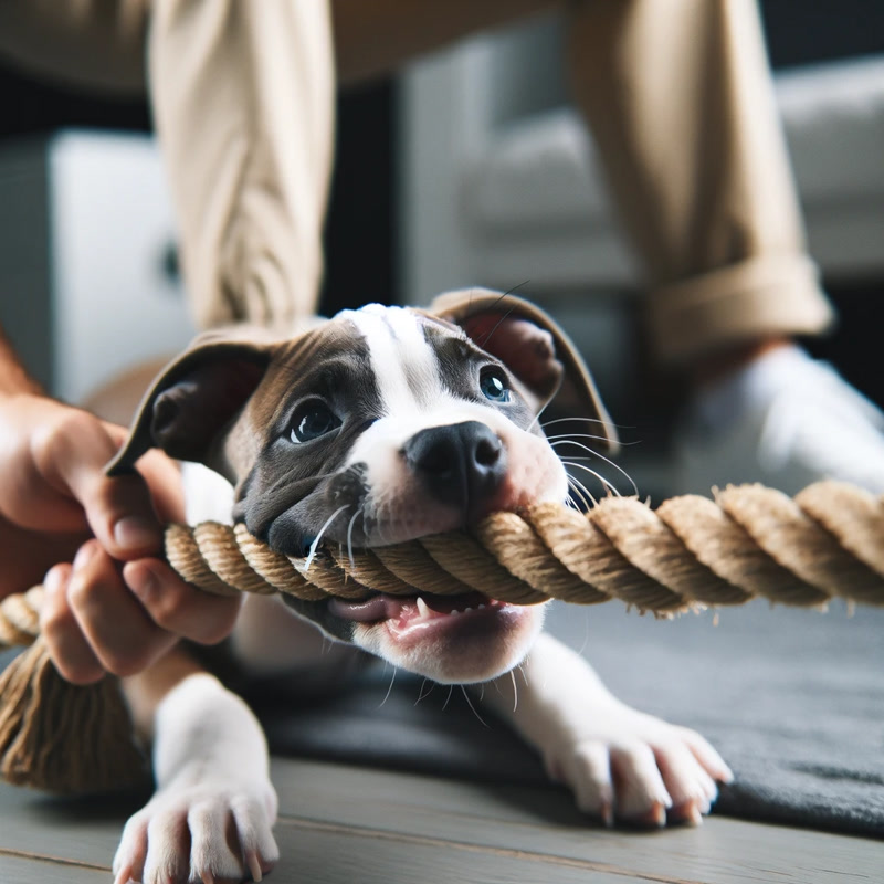 Tug of War with a Pitbull Puppy