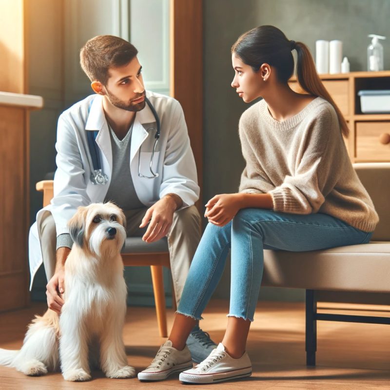 Veterinarian Consulting with a Dog Owner