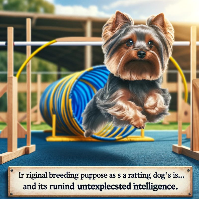 Yorkshire Terrier engaged in a dog sport illustrating its agility and ratting skills